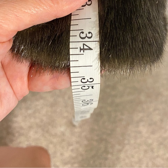 Jones NY Faux Fur Tiered A-Line Sculpted Collar Coat Dark Brown M - Picture 12 of 13